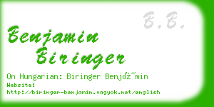 benjamin biringer business card